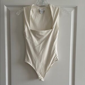 House of Harlow Cream Sleeveless Bodysuit